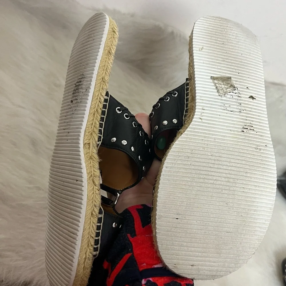 See by Chloe Yuna Espadrille Woven Studded Leather Sandals - Picture 9 of 11